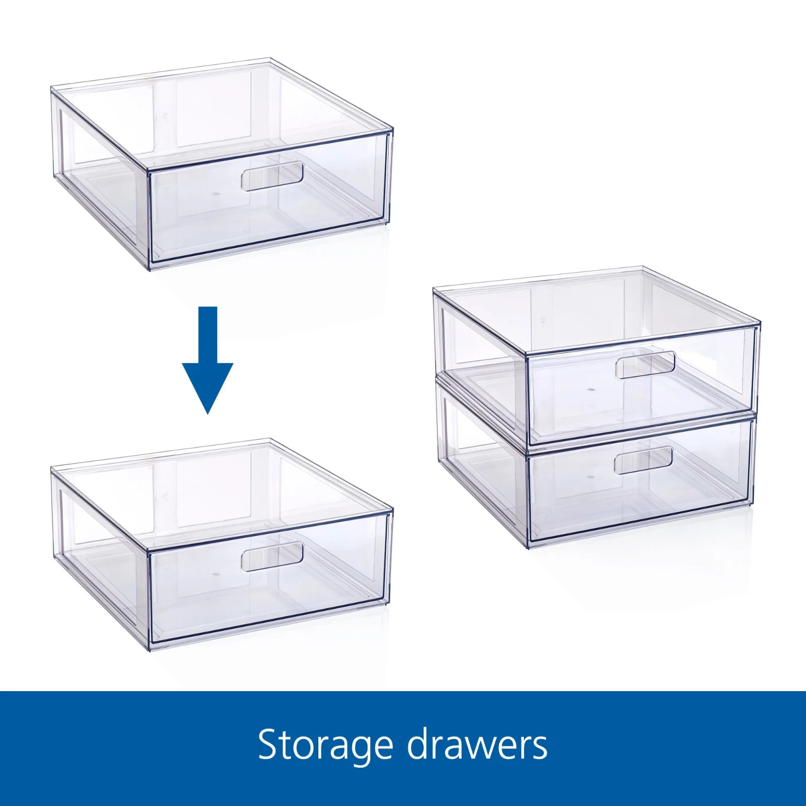 Mainstays Clear Glossy Plastic Pull-Out Closet Drawer Large Size, Adult Size