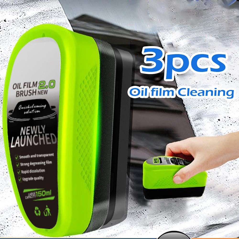 3PCS 2026 New Automotive Oil Film Cleaning Brush Clear Vision Glass Cleaner