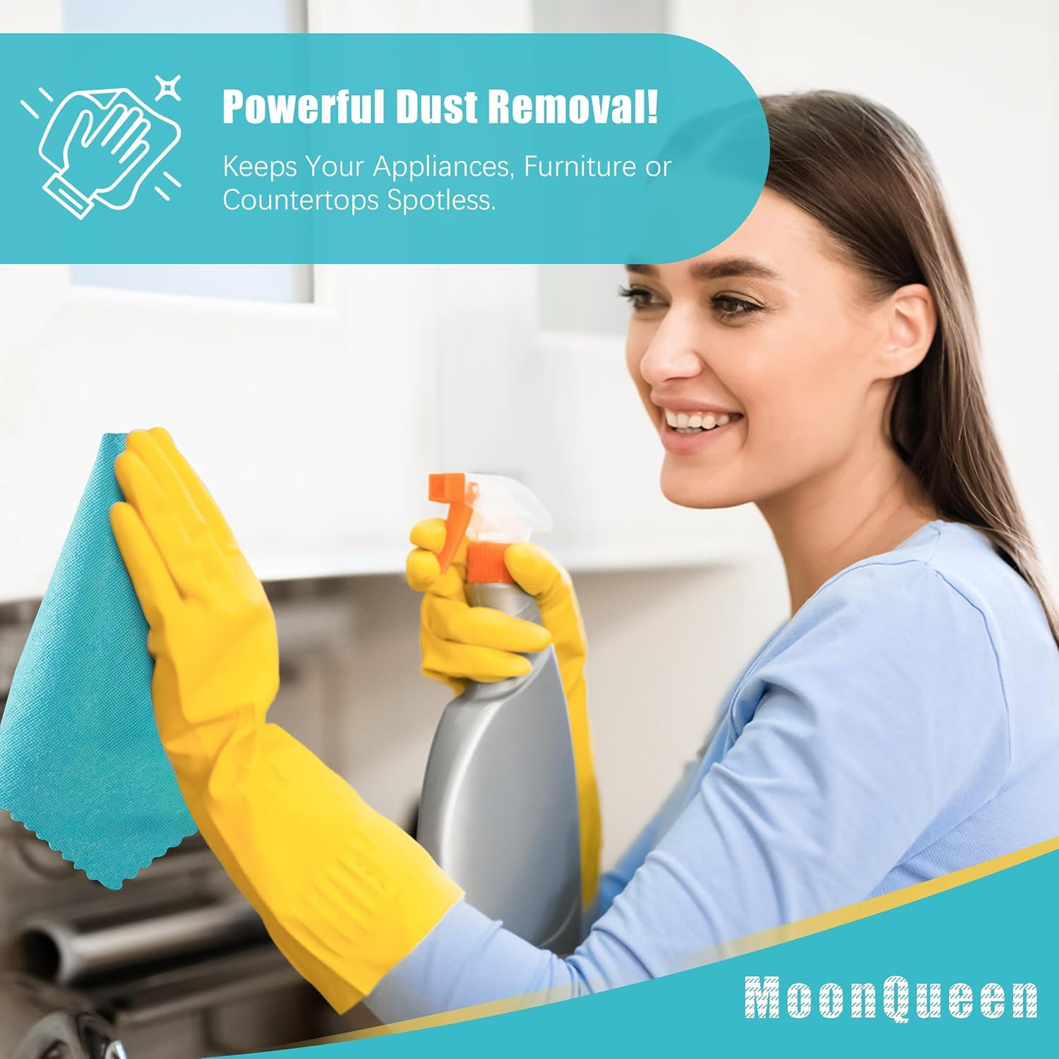 12 Pack Microfiber Cleaning Cloth – Reusable Cleaning Rag, Fast Drying Cleaning