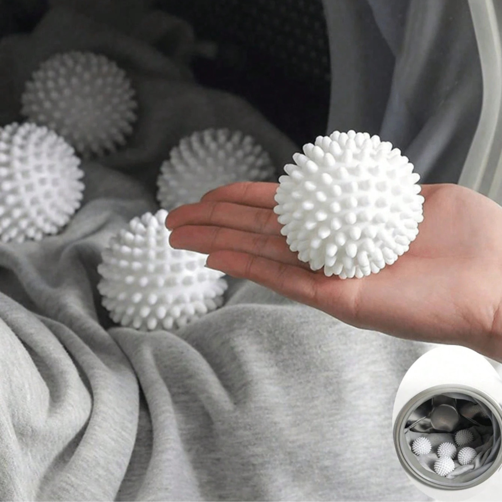 3P Reusable Laundry Dryer Ball For Fabric Softener Per Hair Remover Lint Catcher