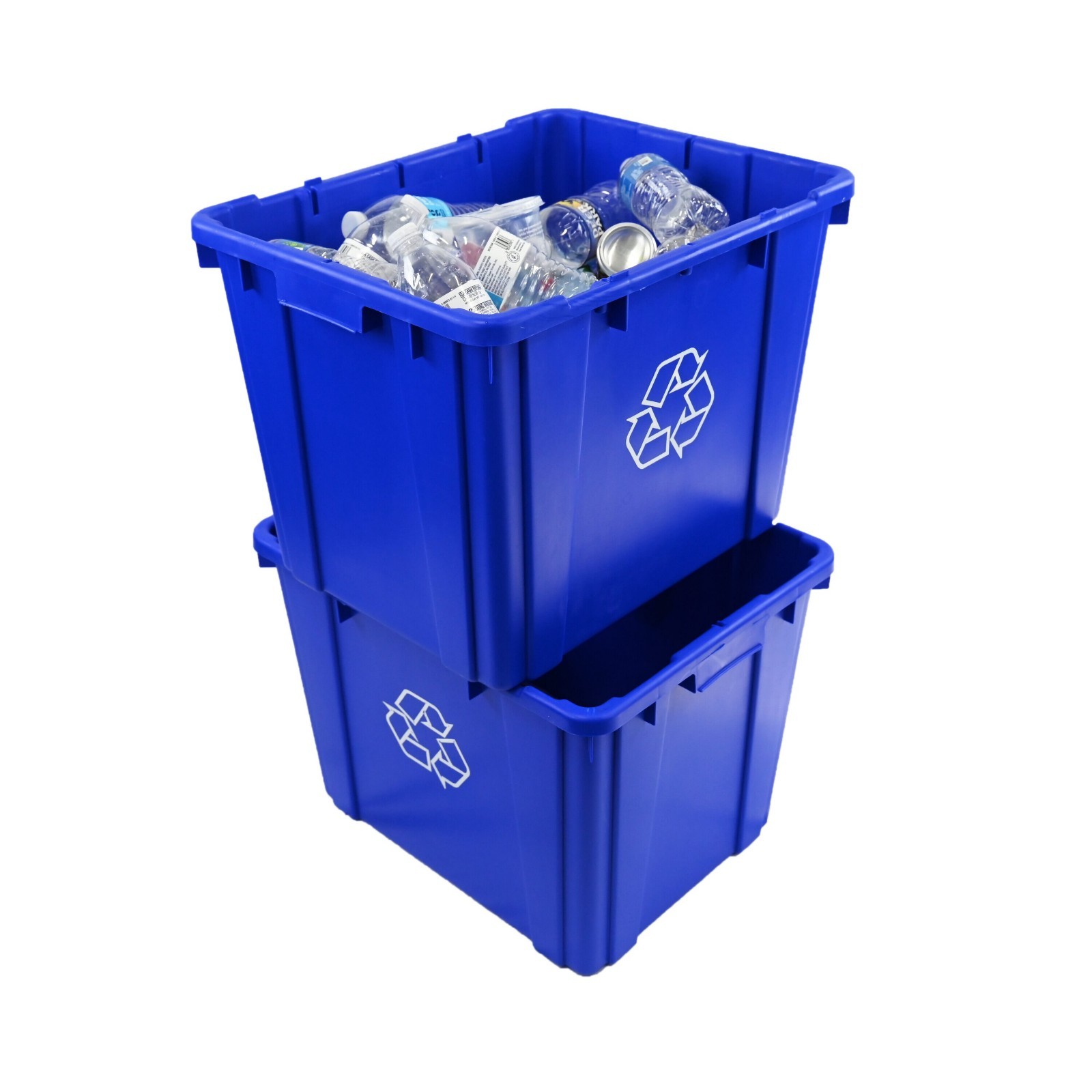 Project Source 14-Gallon Blue Indoor or outdoor Recycling Bin