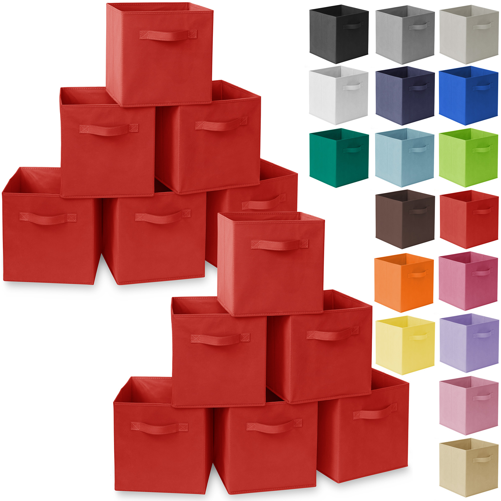 12 Collapsible Foldable Cloth Fabric Cubby Cube Storage Bins Baskets for Shelves