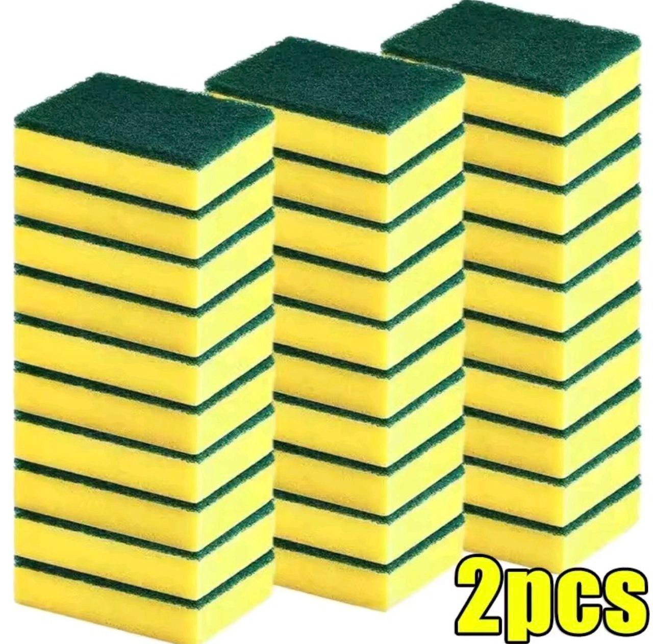 50/2Pcs Kitchen Dishwashing Soft Sponge Absorbent Clean Rub Pot Rust Scouring