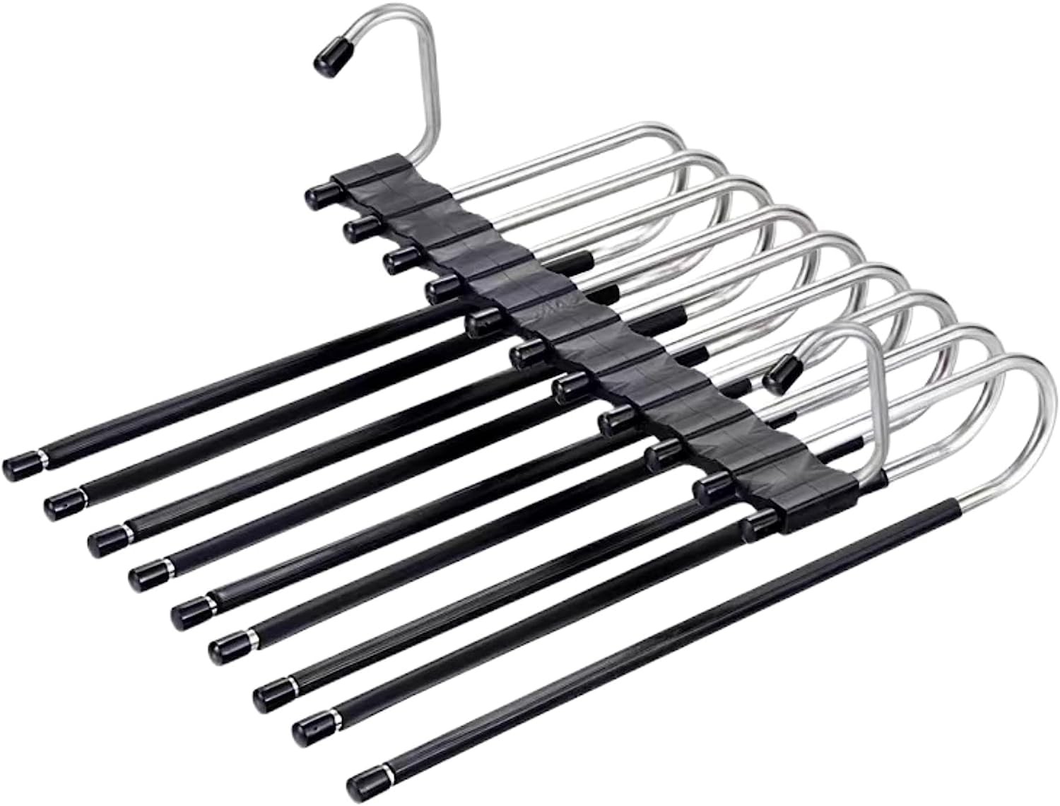 2Pack 9 Layers Foldable Pants Hangers Space Saving Trouser Hanger Multifuncti…