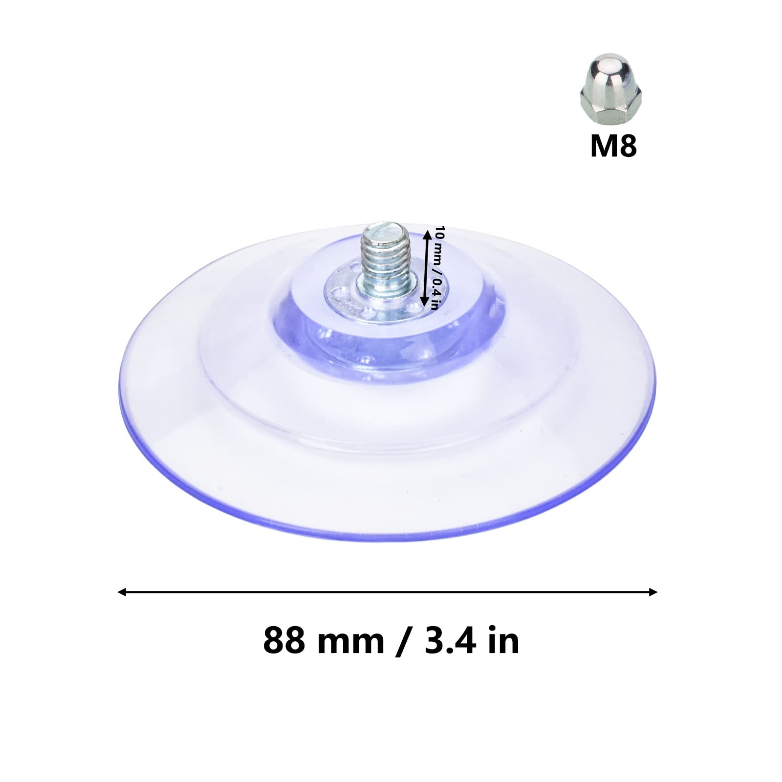 AccEncyc Large Suction Cup with Screws 85mm/ 3.4″ Plastic Classic, Light Blue