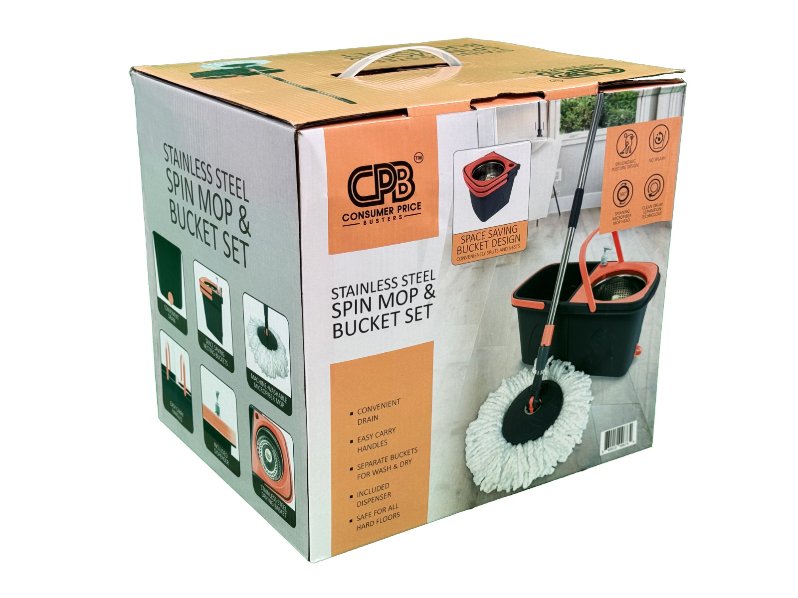 Easy Spin Microfiber Spin Mop and Bucket Set with Handle