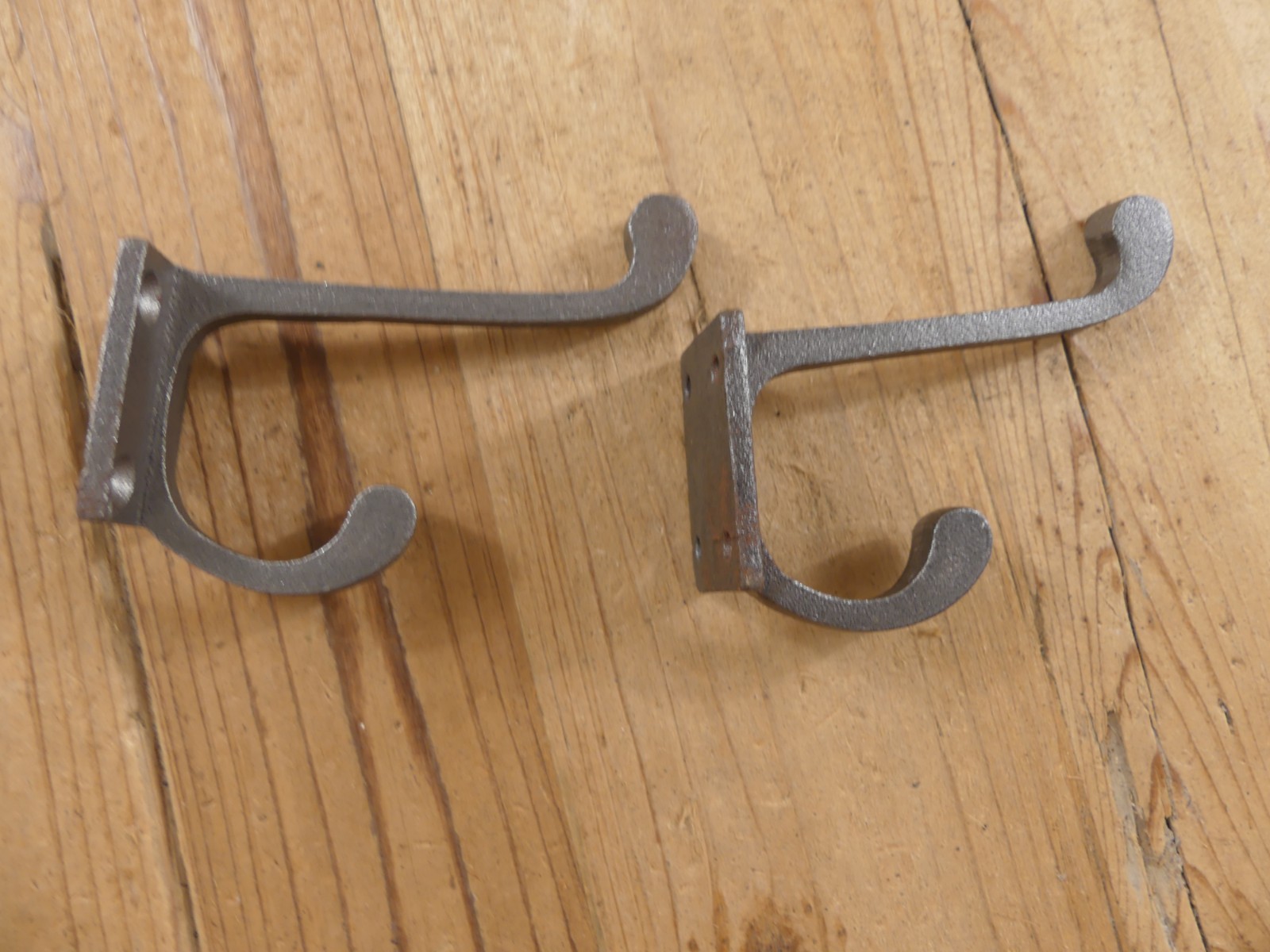 2 Metal Hooks *Some Rust* Coat Hat Rack Heavy Duty 3 1/2″ Iron Storage
