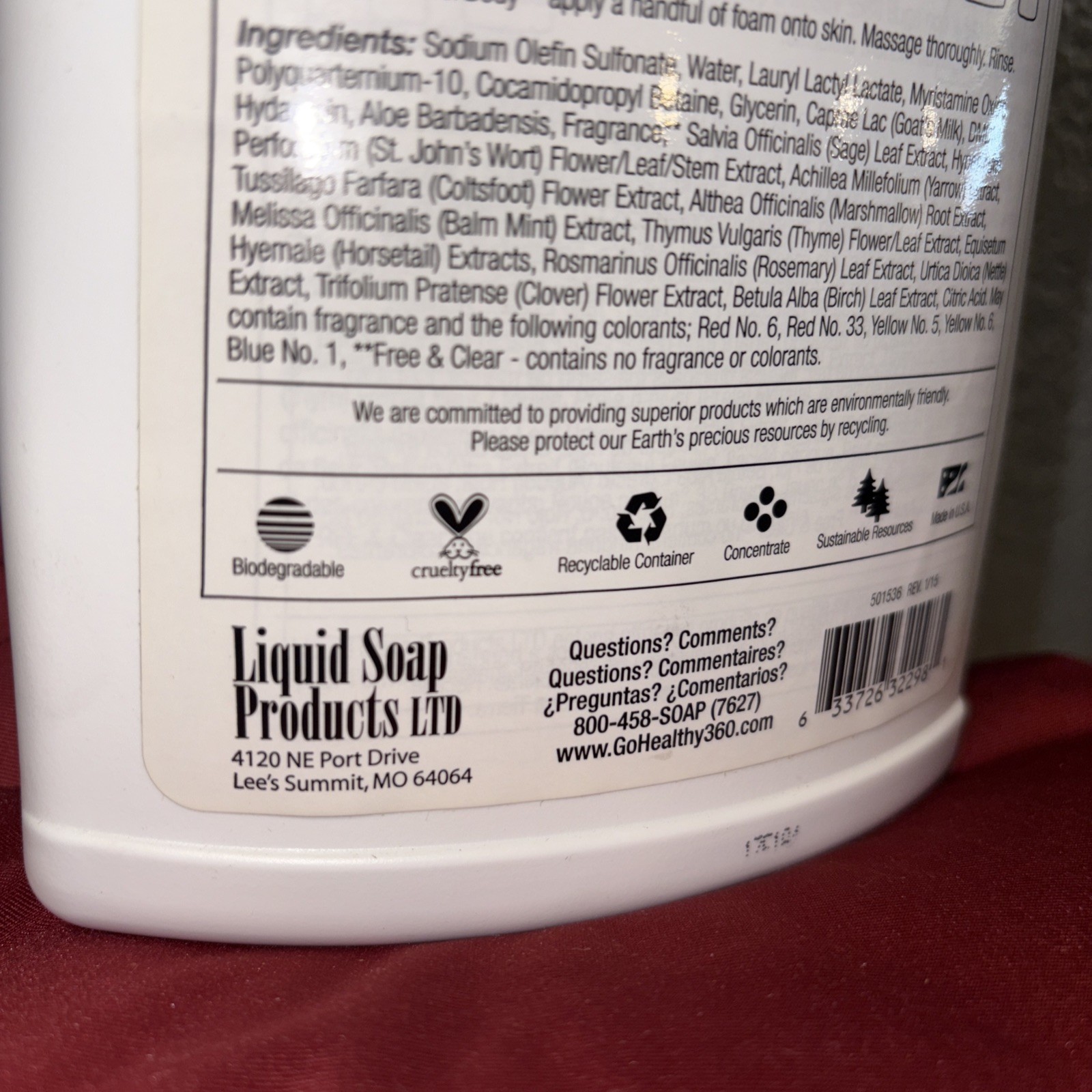 NATURAL VISIONS Hand /body Concentrated 1 Liter “AXE”like Phoenix SEALED