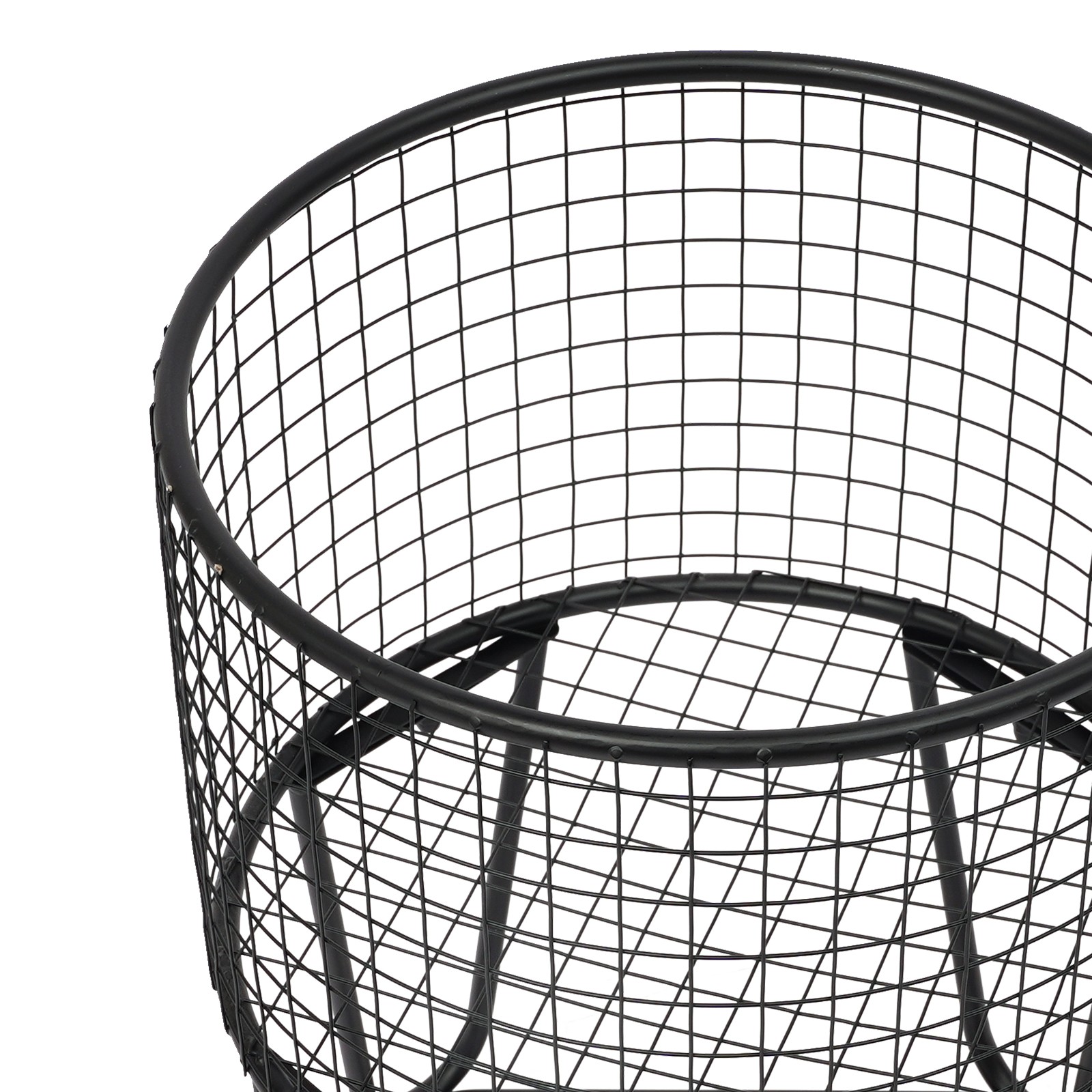 Modern Metal Laundry Basket Clothes Hamper Bathroom Bedroom Rolling Storage Cart