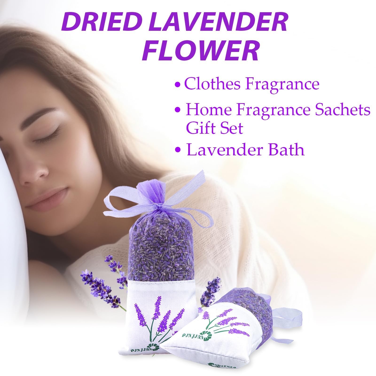 8 Packs Lavender Sachet Bags for Drawers and Closets, Long-Lasting Lavender S…