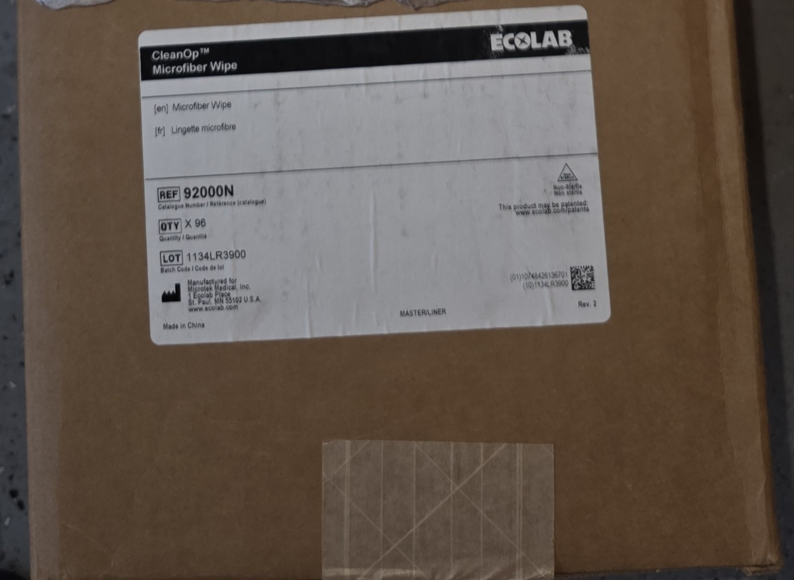 $340/CASE Microtek ECOLAB 92000N Cleaning Cloth 15-7/10X 15-7/10 Inch