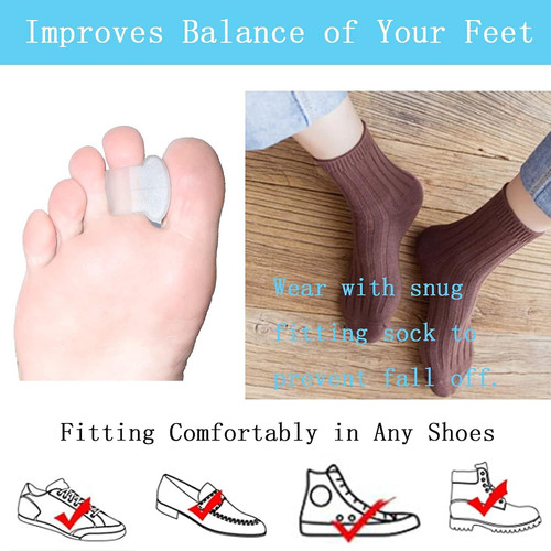 12 Pack Gel Toe Separators Big Toe Spacers Single Loop Corrector Pain Relief Cle