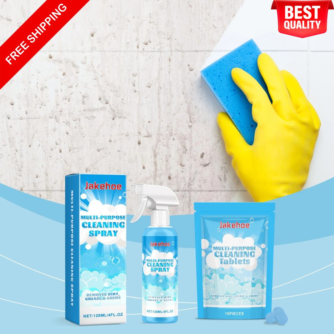 Multi Purpose Cleaning Spray & Tablets Kit Kitchen Bathroom Wall Cleaner Set