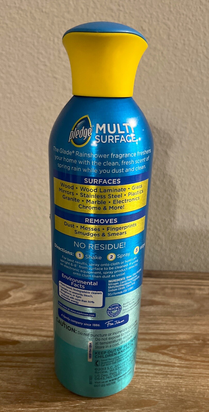 Pledge Multi Surface Dust Cleaner Spray W/Glade Rainshower 13.8oz NEW