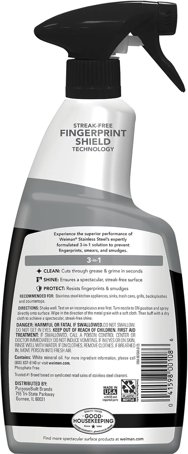 Stainless Steel Cleaner & Polish, Anti Fingerprint Spray Stainless Steel Clot…