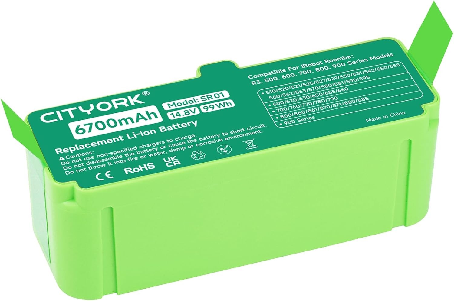 6700mAh Lithium Ion Replacement Battery for iRobot Roomba 960 980 981 970 965