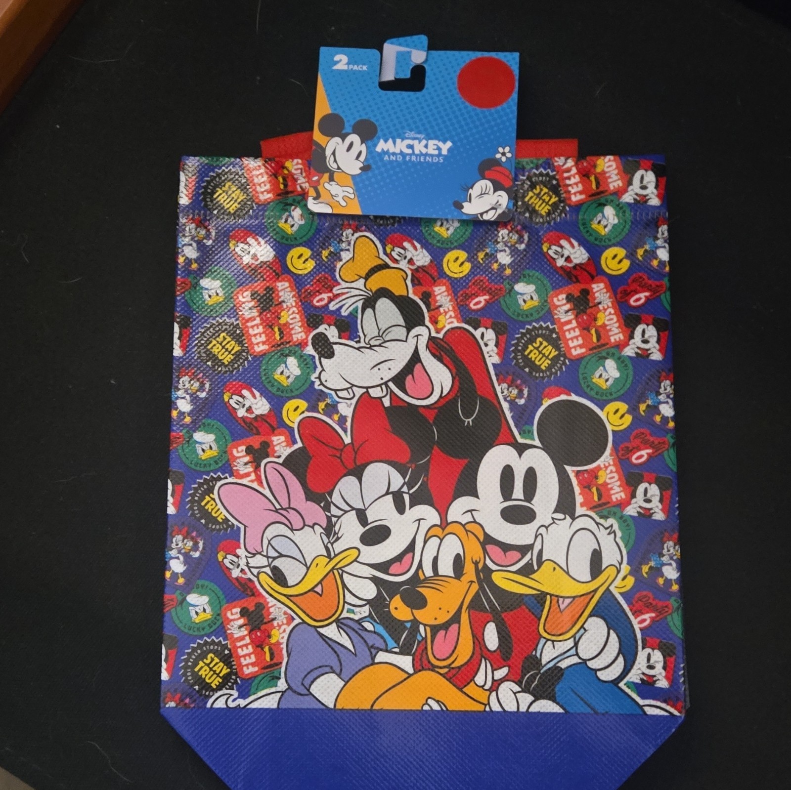 Disney Mickey and Friends Reusable Shopping Bags 2-Pack Multicolor All-Over