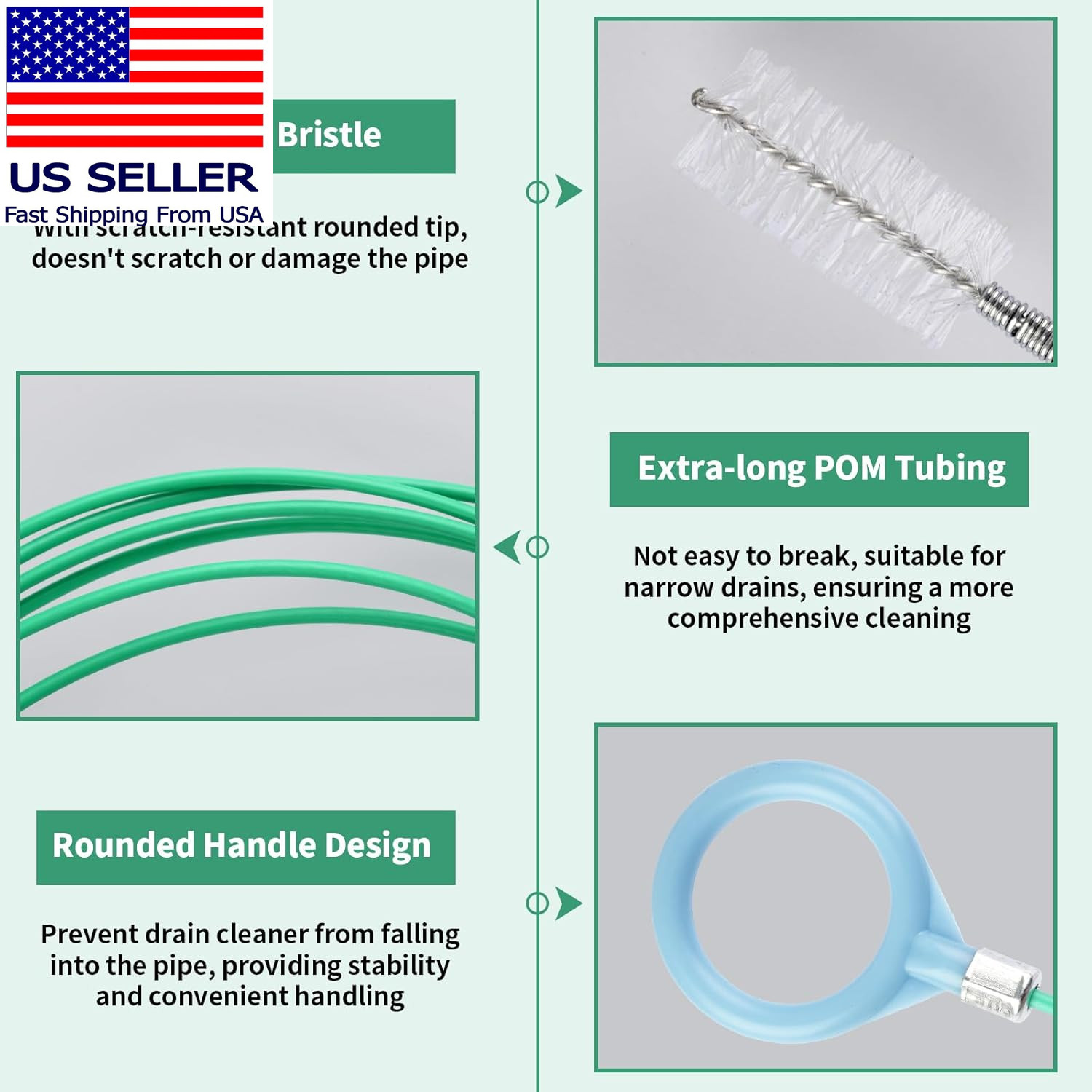 3 Pcs Auto Sunroof Drain Cleaning Tool, 120 Inch Long Flexible Tube Cleaning Bru