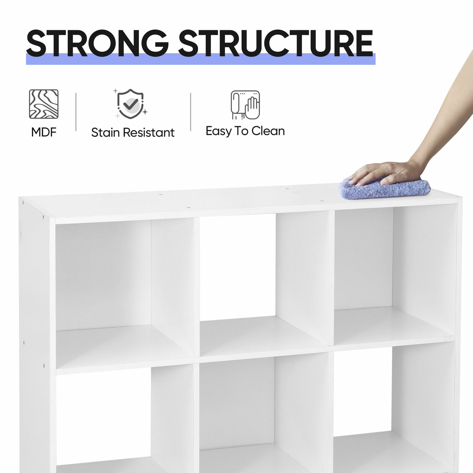 9-Cube Closet Organizer Storage Organizer Bookcase Shelving Room Office White