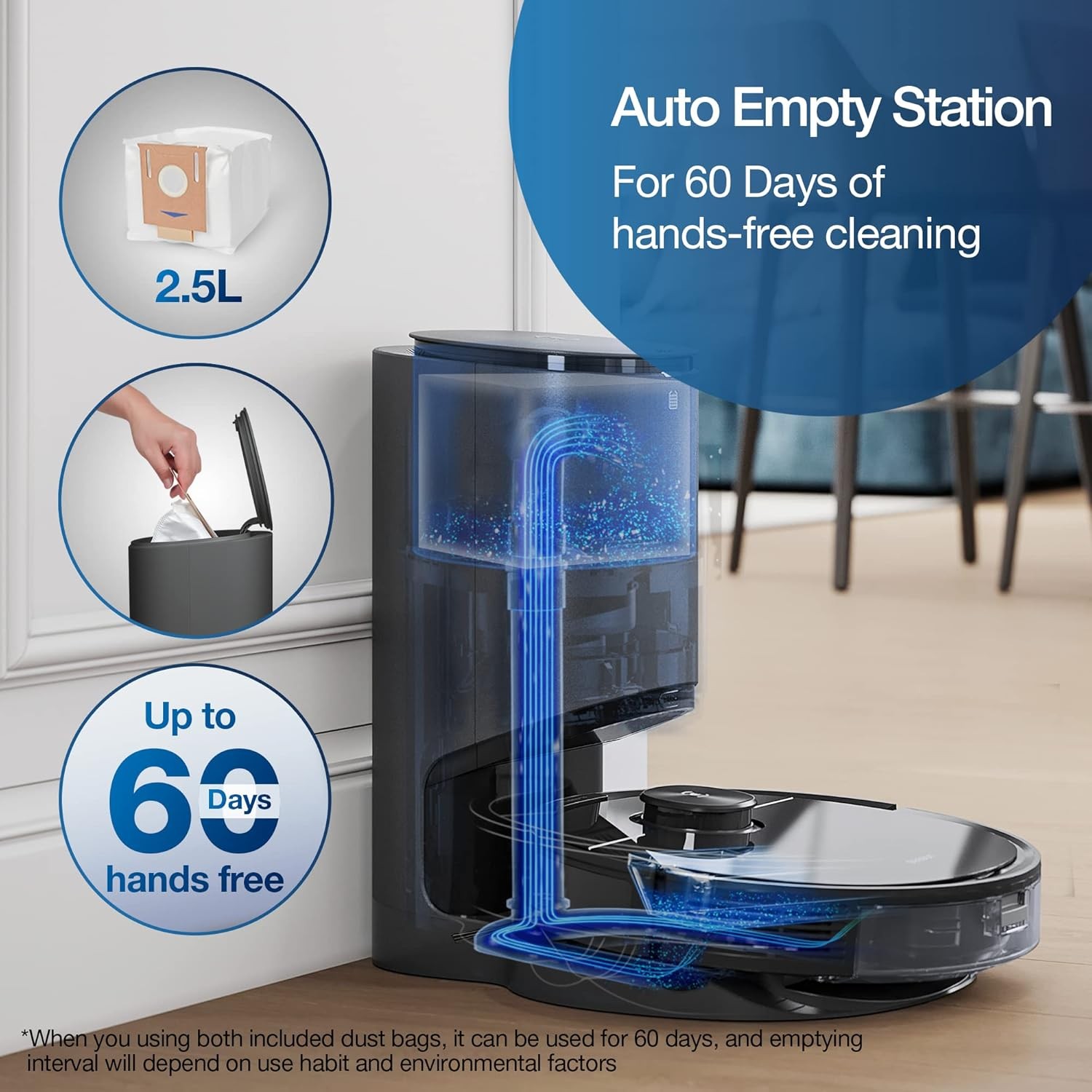 ECOVACS Deebot N8 Pro+ Robot Vacuum Mop Self Empty Station 2600Pa LiDAR Mapping