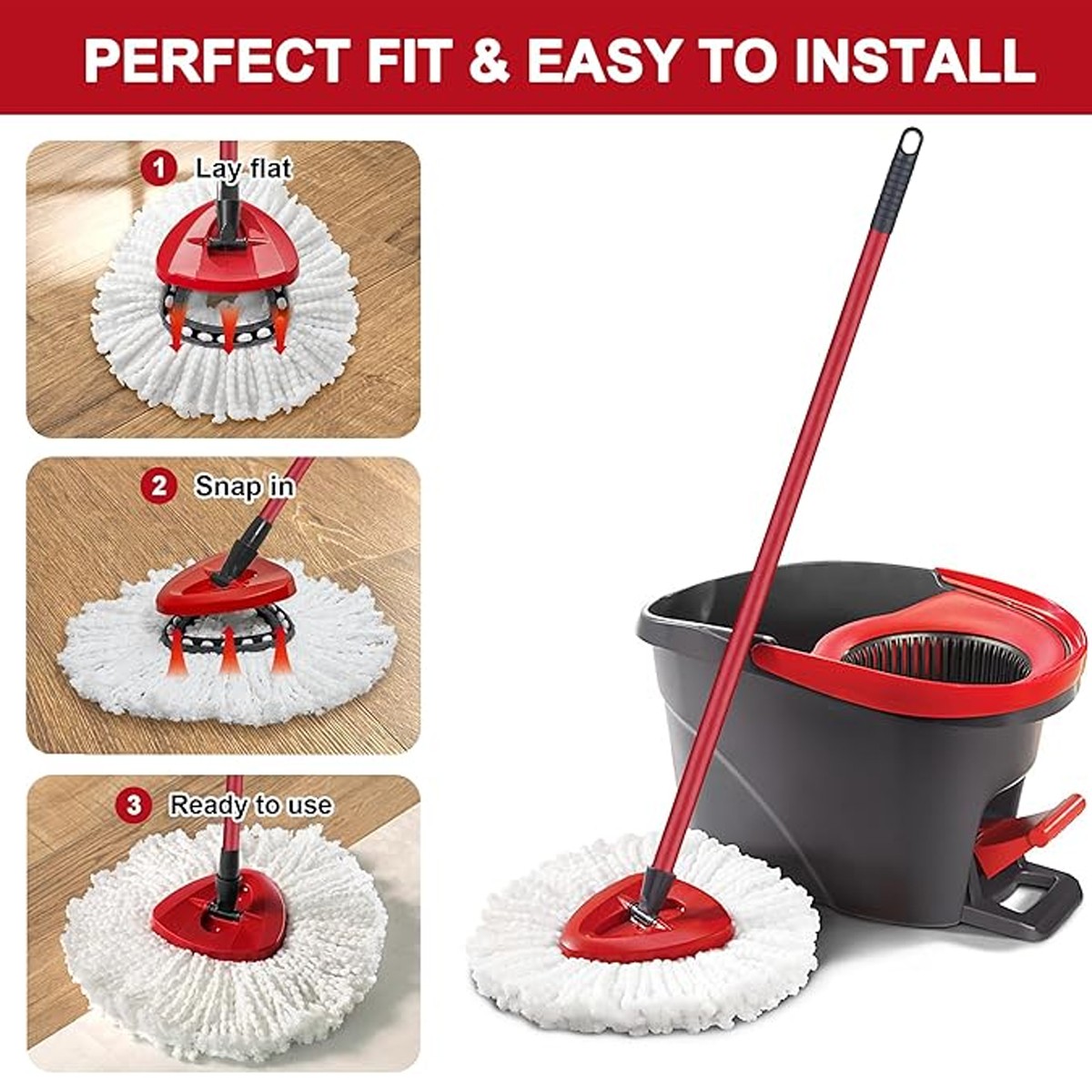 Replacement Microfiber Mop HEAD For O-Cedar Spin Mop Easy Clean Wring Refill US
