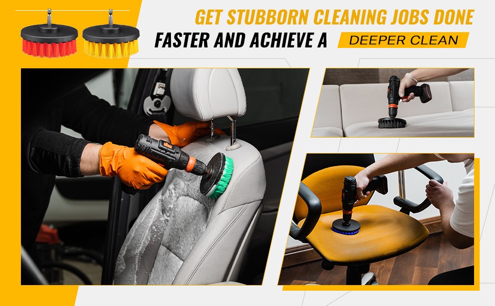6 Pcs Drill Brush Attachment Power Scrubber Cleaning Kit Multi Purpose Set