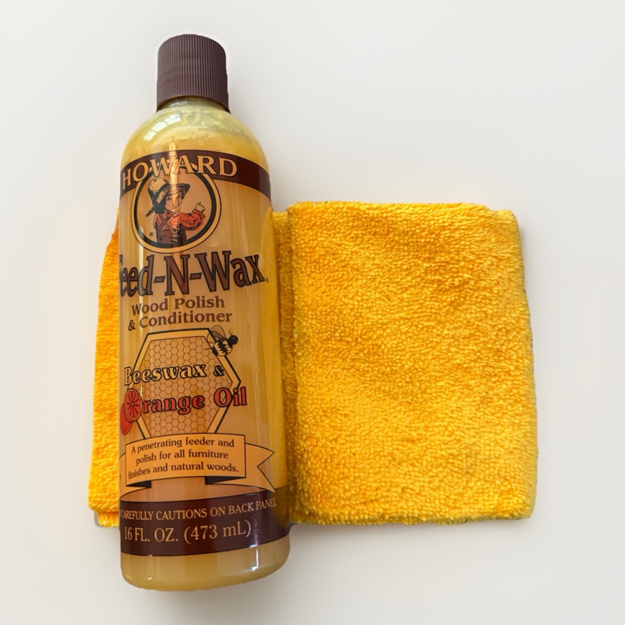 Howard Feed N Wax Wood Polish & Conditioner Bees Wax & Orange Oil 16 oz