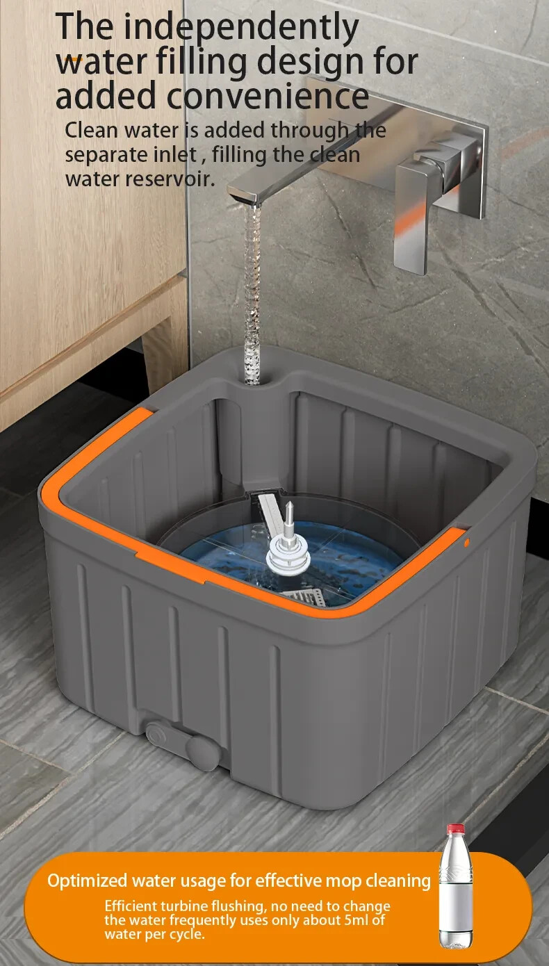 2025 new design Spin Mop and Bucket Set with Separate Clean & Dirty Water Tanks