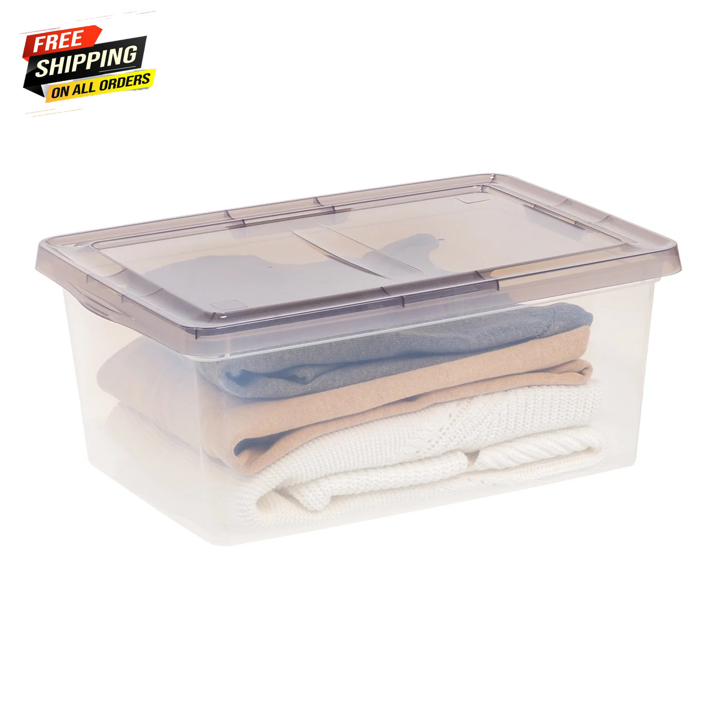IRIS 17 Qt. Plastic Storage Bins with Lids, Stackable Storage Containers, 8 Pack
