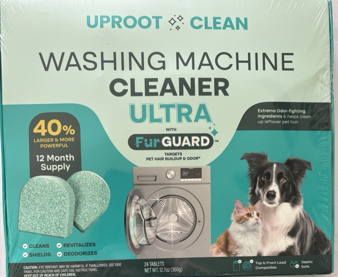 Uproot Clean Washing Machine Cleaner Ultra FurGuard 24 Tablets 12 Month NEW