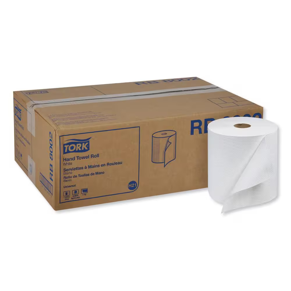 Universal Hardwound Paper Towels, 7.88 In. X 800 Ft., White, 6-Rolls/Carton