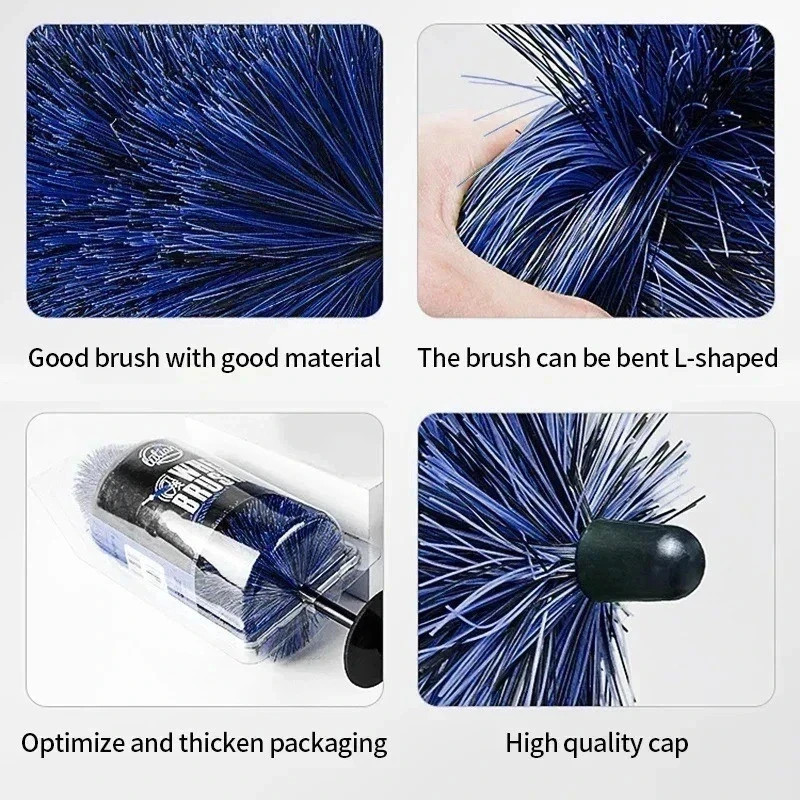 Car Wheel Multifunction Cleaning Brush Long Soft Handle Rim Hub Microfiber Brush