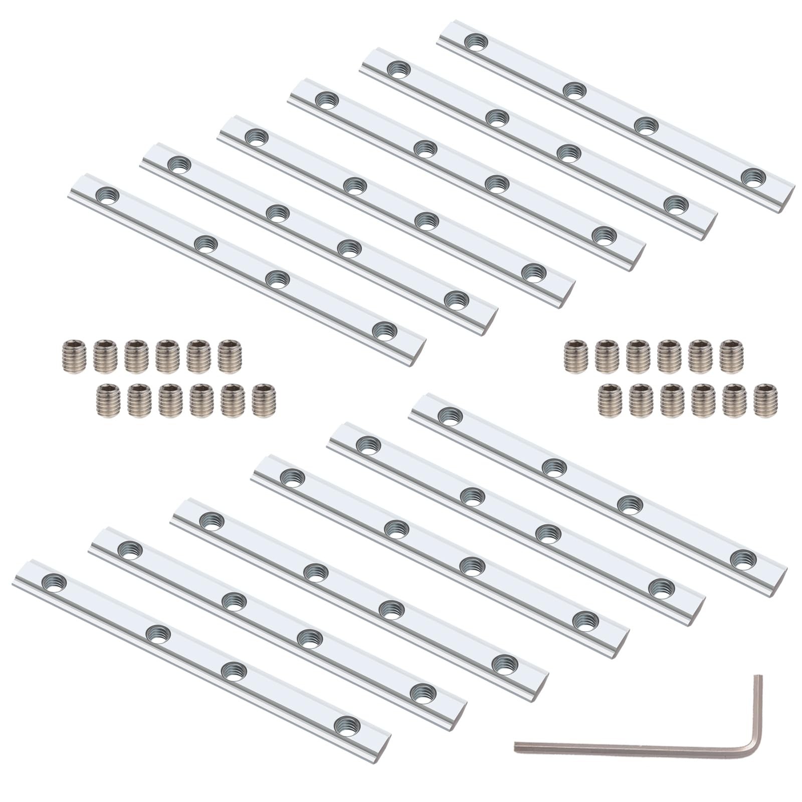 12 Set Silver Straight Line Connector Joint Bracket, 3.9 Inch, M5 Screws, for…
