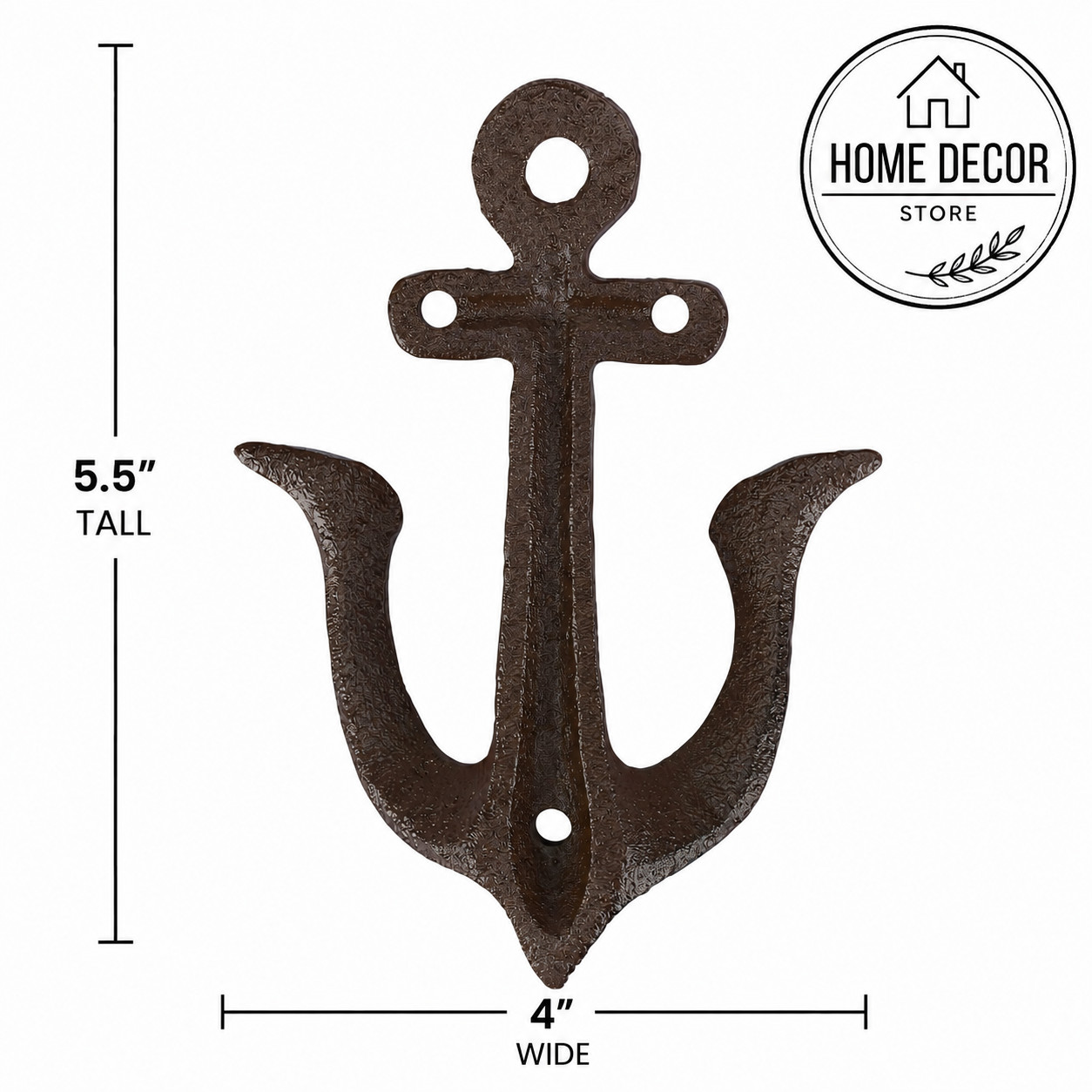 Primitives By Kathy Rustic Anchor Wall Hook Set 2 Coastal Beach House Decor