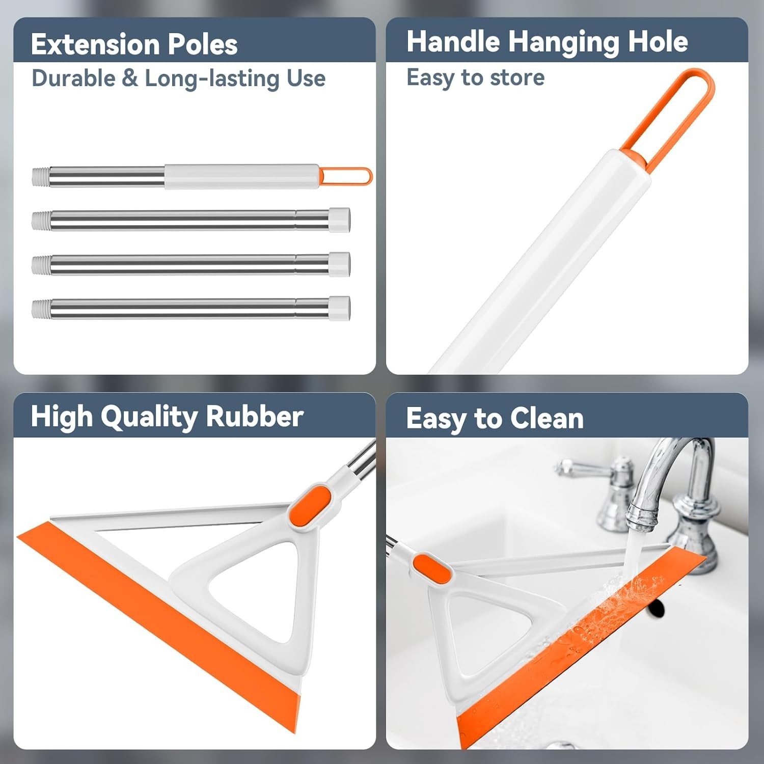 Floor Cleaner Sweeper Silicone Squeegee Broom for Living Room Kitchen Bathroom