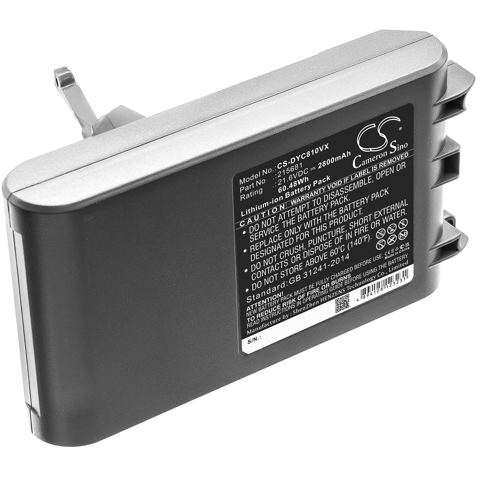 Battery for Dyson Vacuum V8 Absolute Cord-Free V8 Animal 967834-02 2800mAh