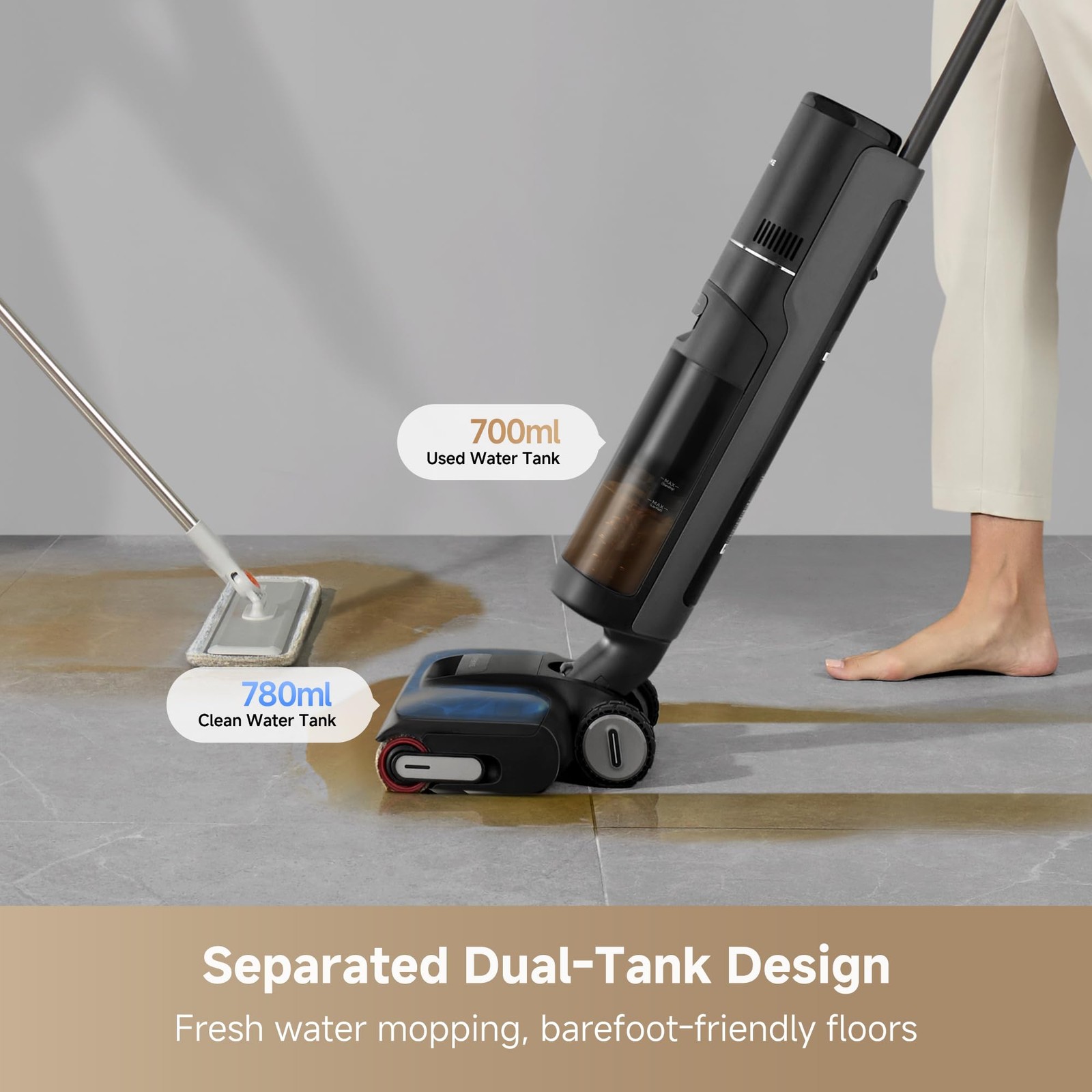 DREAME H12 Pro Gen2 Vacuum Mop, 0 Tangle Wet Dry Vacuum Cleaner