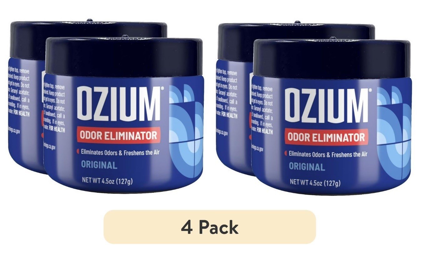Ozium Air Sanitizer 4.5 oz Gel: Car Air Freshener, Original, 4 Packs