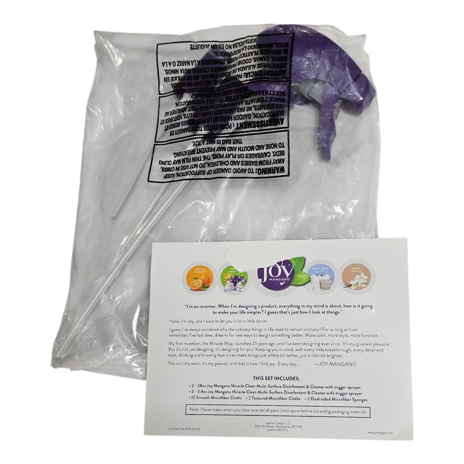 Joy Mangano Miracle Clean Multi Surface Cleaner Warm Vanilla Set Kit – READ