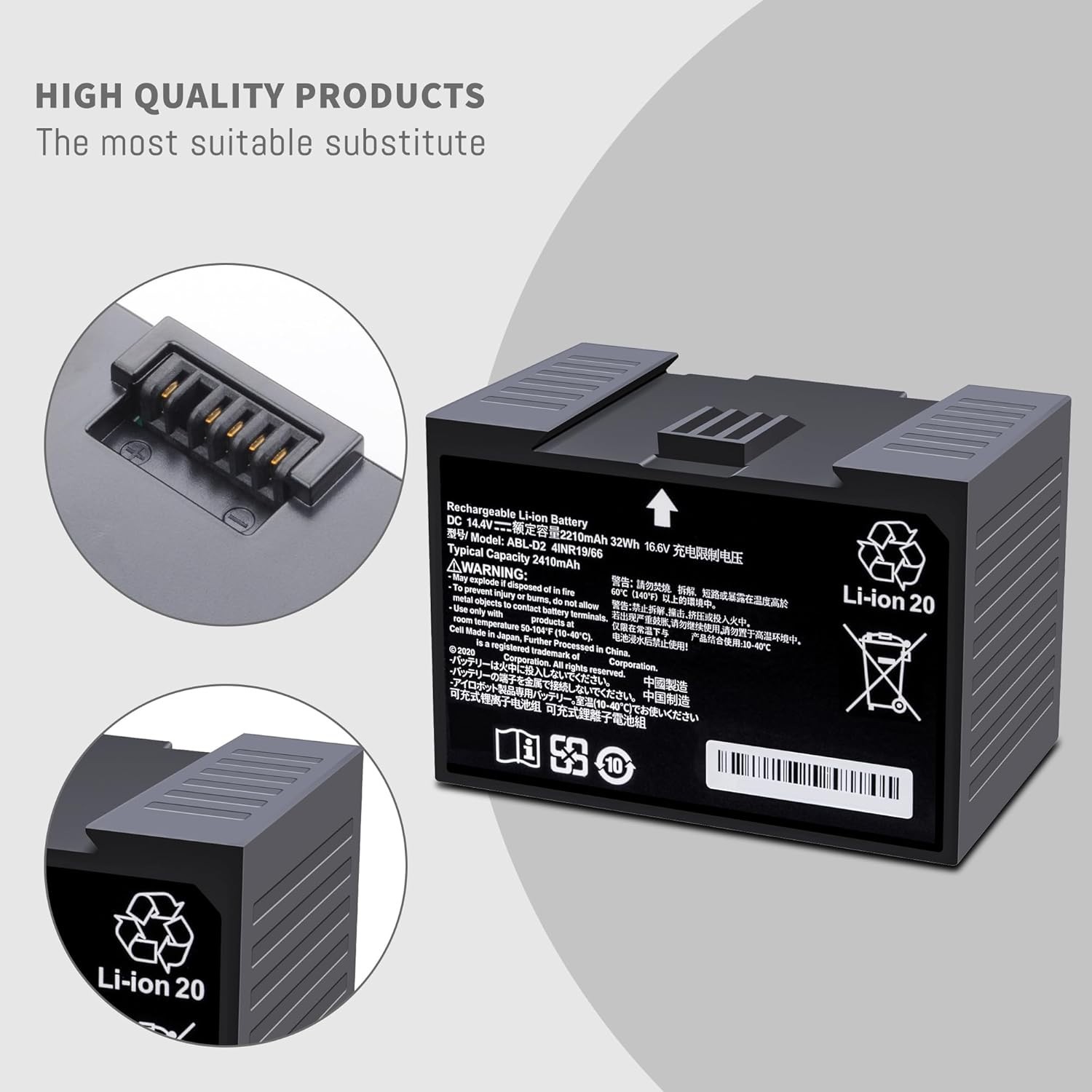 ABL-D2 Battery for iRobot Roomba j7 i7 i4 i6 i8 Series, j7 j7+ j7550 i4 i4+ i415