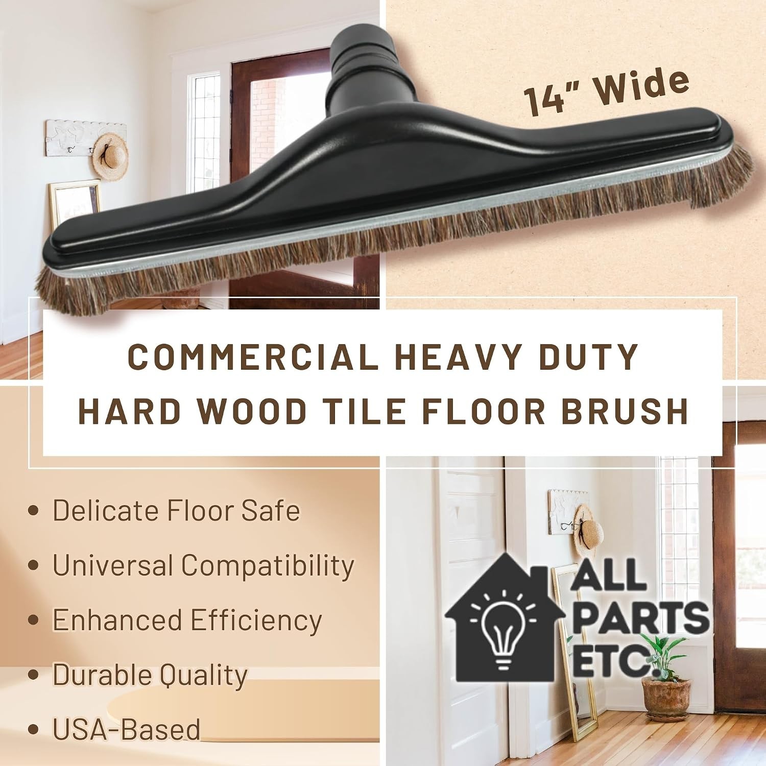 Backpack Vacuum Cleaner Hard Wood Tile Floor Brush 14” Wide with Bumper for N…