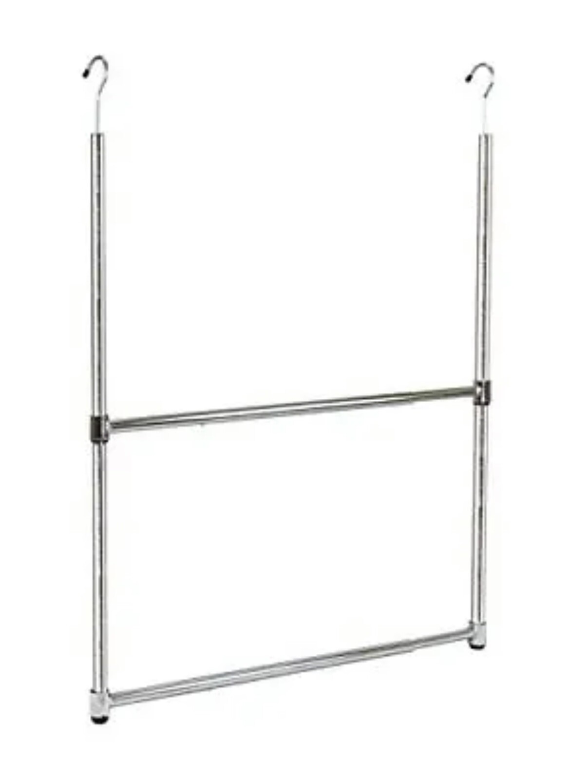 Open Box Oceanstar 2-Tier Portable Adjustable Rod Closet Hanger 23 in Chrome