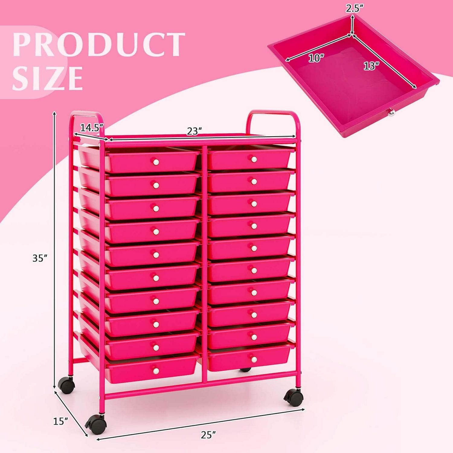 Costway 20 Drawers Rolling Cart Storage Scrapbook Paper Studio – See Details