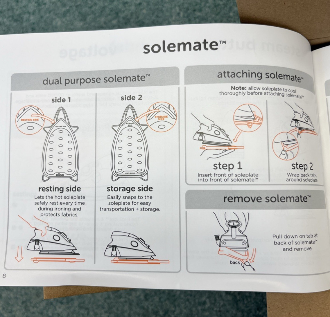 M3Pro Project Steam Iron with Solemate – 1000W Ceramic Soleplate Iron and LED