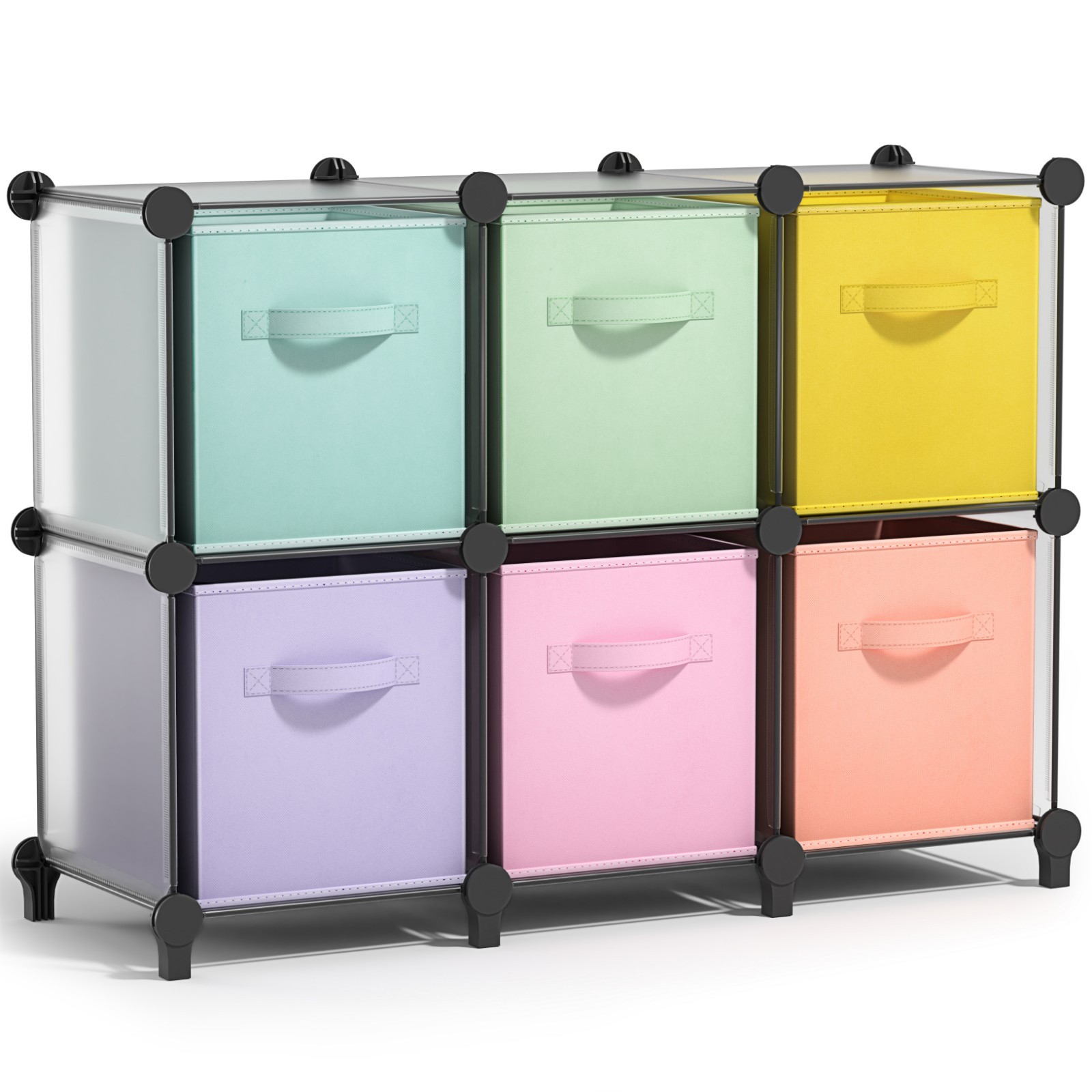 Sorbus 6 Cube Storage Organizer with 6 Fabric Storage Bins