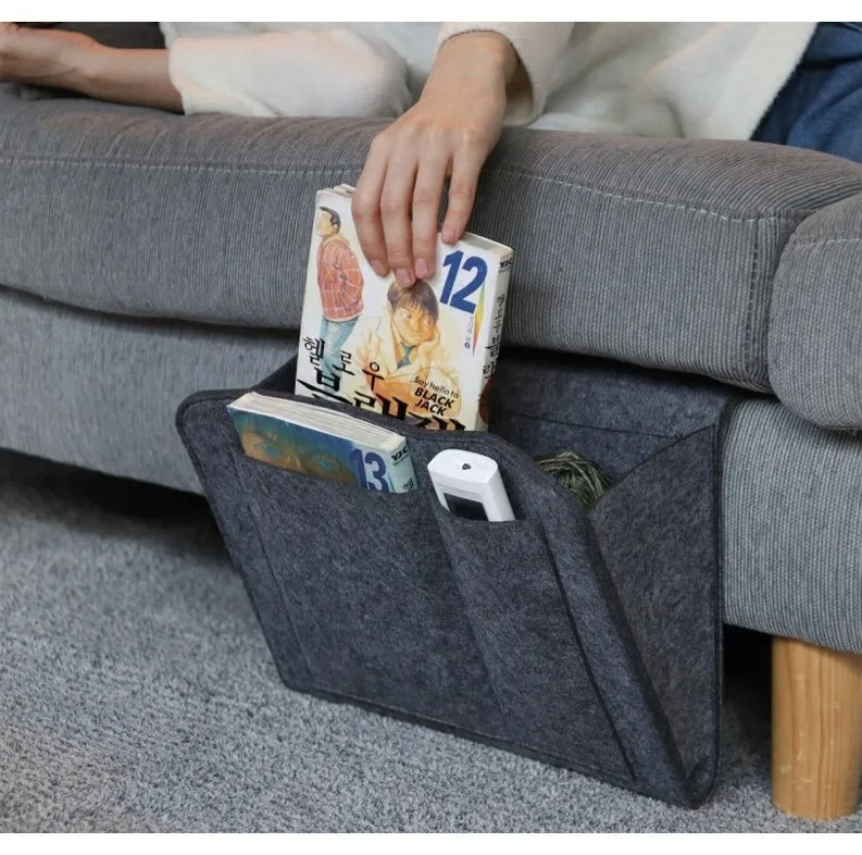 1PCS Felt Storage Hanging Bag for Bed, Sofa, or Carpet – Compact Organizer – NEW