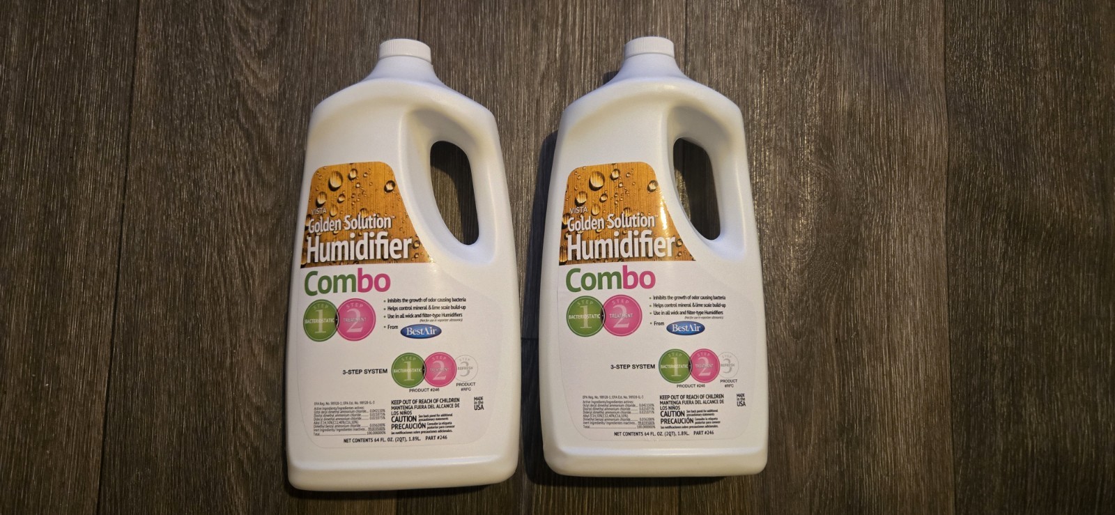 BestAir Golden Solution 246 64 oz Humidifier Combo Water Treatment – Pack of 2