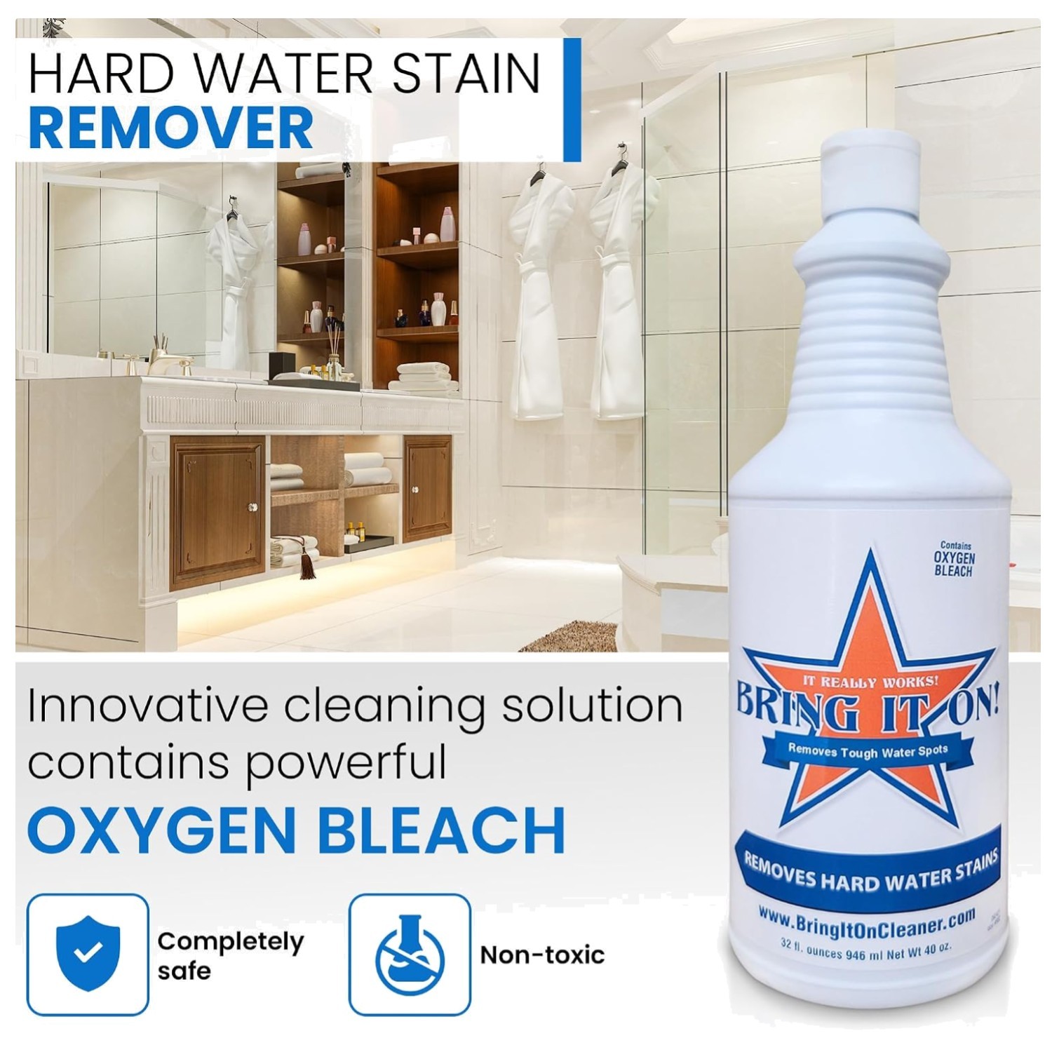 Powerful Hard Water Stain Remover – Soap Scum, Calcium, Lime