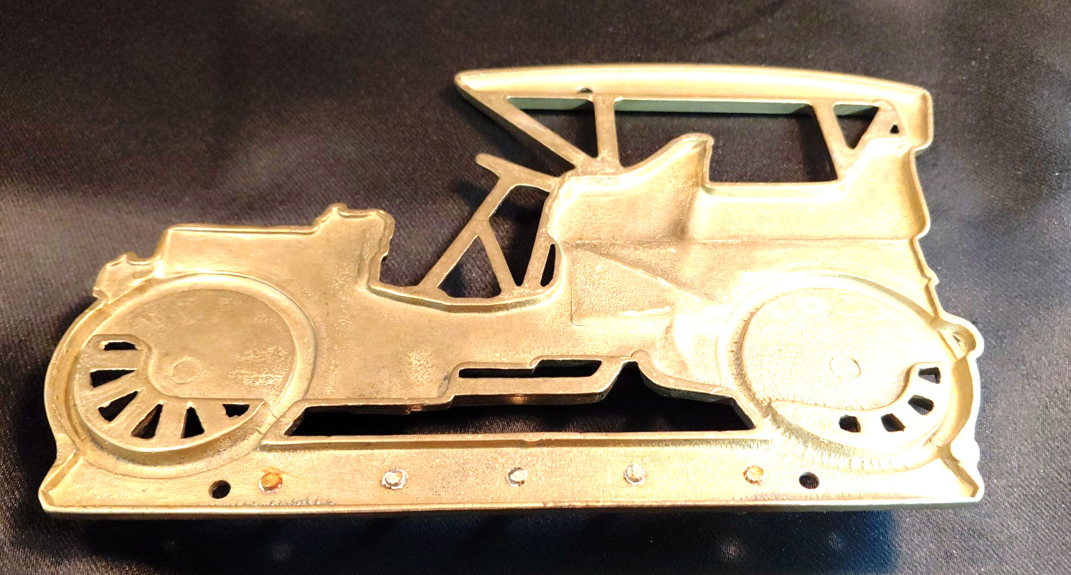 Vintage Solid Brass Model T Automobile Key Rack Wall 5 Hooks Holder