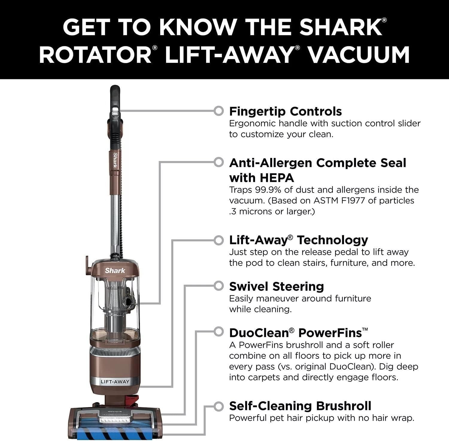 Shark LA455 Rotator Upright Vacuum With Self Cleaning Brushroll